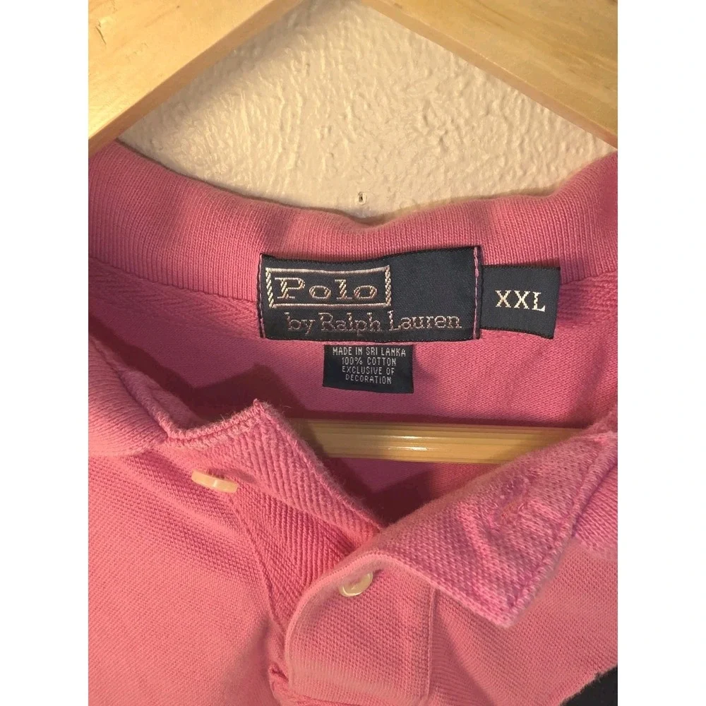 Vintage Polo Ralph Lauren Pink Double Big Pony #3 Men's Size 2XL